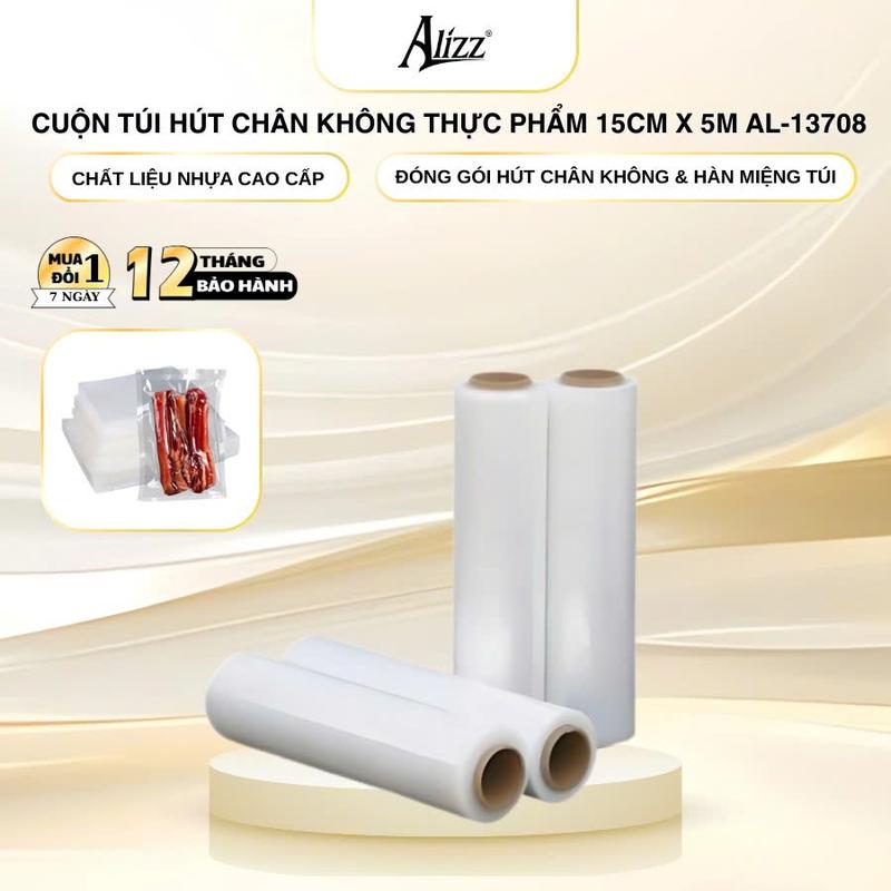  Cuộn Túi Hút Chân Không Thực Phẩm 15cmx5m Túi Niêm Phong Bảo Quản Thực Phẩm ALIZZ 12708 