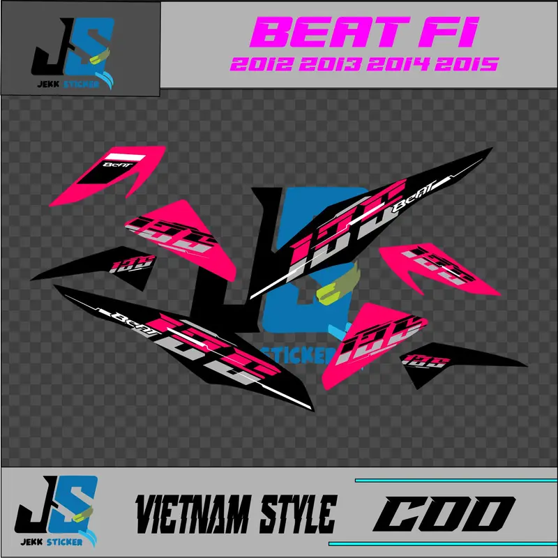STRIPING SIMPEL HONDA BEAT FI DESAIN VIETNAM STYLE 04 NEW 125  SUDAH DICUTING TINGGAL TEMPEL 5