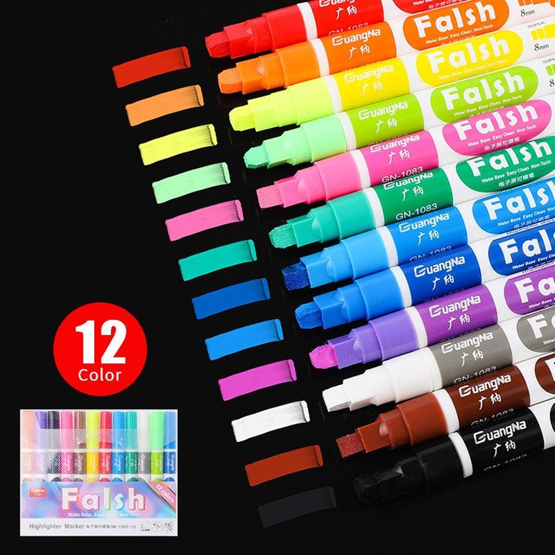 Product Introduction of GN 12-Color Electronic Screen Erasable Highlighter LED Electronic Board Luminous Pen Color Marker Light Board Pen 0