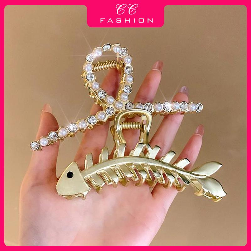 Kẹp Tóc, Cỡ Lớn, Kẹp Cá Mập, Chất Liệu Kim Loại, Kẹp Tóc Cao Cấp, Phụ Kiện Tóc Nữ