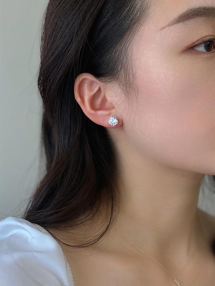Product Introduction of Bông Tai Thép Titan G23, Thiết Kế Tròn Đơn Giản, Zirconium Trắng, Dành Cho Phụ Nữ, Đồ Trang Sức, 1 Chiếc 21
