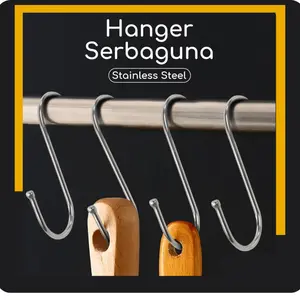 1 PCS Hanger Gantungan Serbaguna Cantolan S S Type Hook Stainless Steel Dapur Lemari