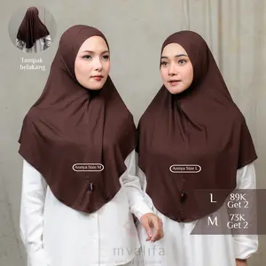 Hijab Instan Viscose Rayon Airy Annya Size M L Bergo Instan Kerudung Muslim Semi Syar`i Nyaman Dan Stylish