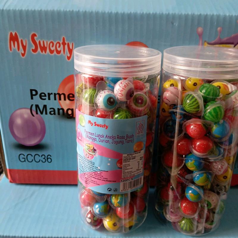 Permen Lunak Mini MY SWEETY toples tabung biru isi 120 pcs  Candy Snack 1