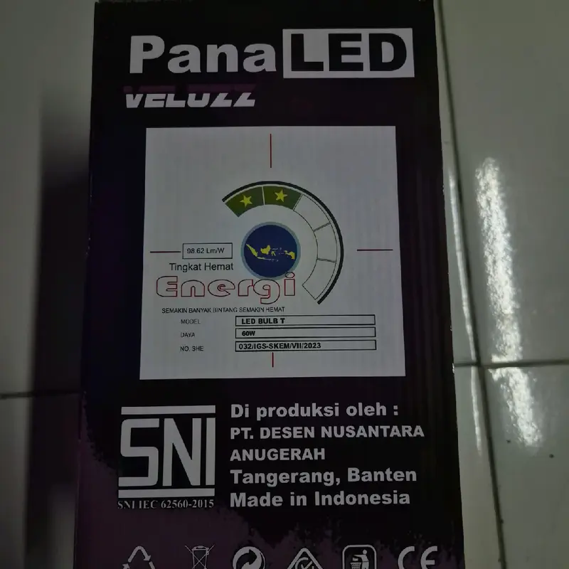 PANALED VELOZZ LAMPU LED GARANSI 1 TAHUN CAHAYA PUTIH SNI T40watt/T50watt/T60watt bola  lampu bola  lampu lampu  led 5