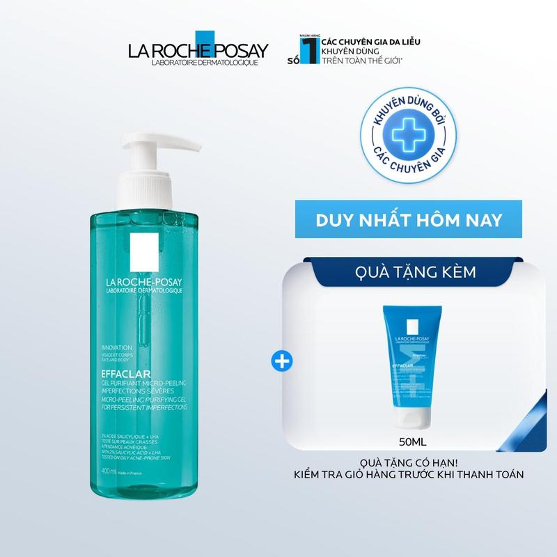  Gel rửa mặt và tắm La Roche Posay Effaclar Micro-Peeling Purifying Gel 400ml 
