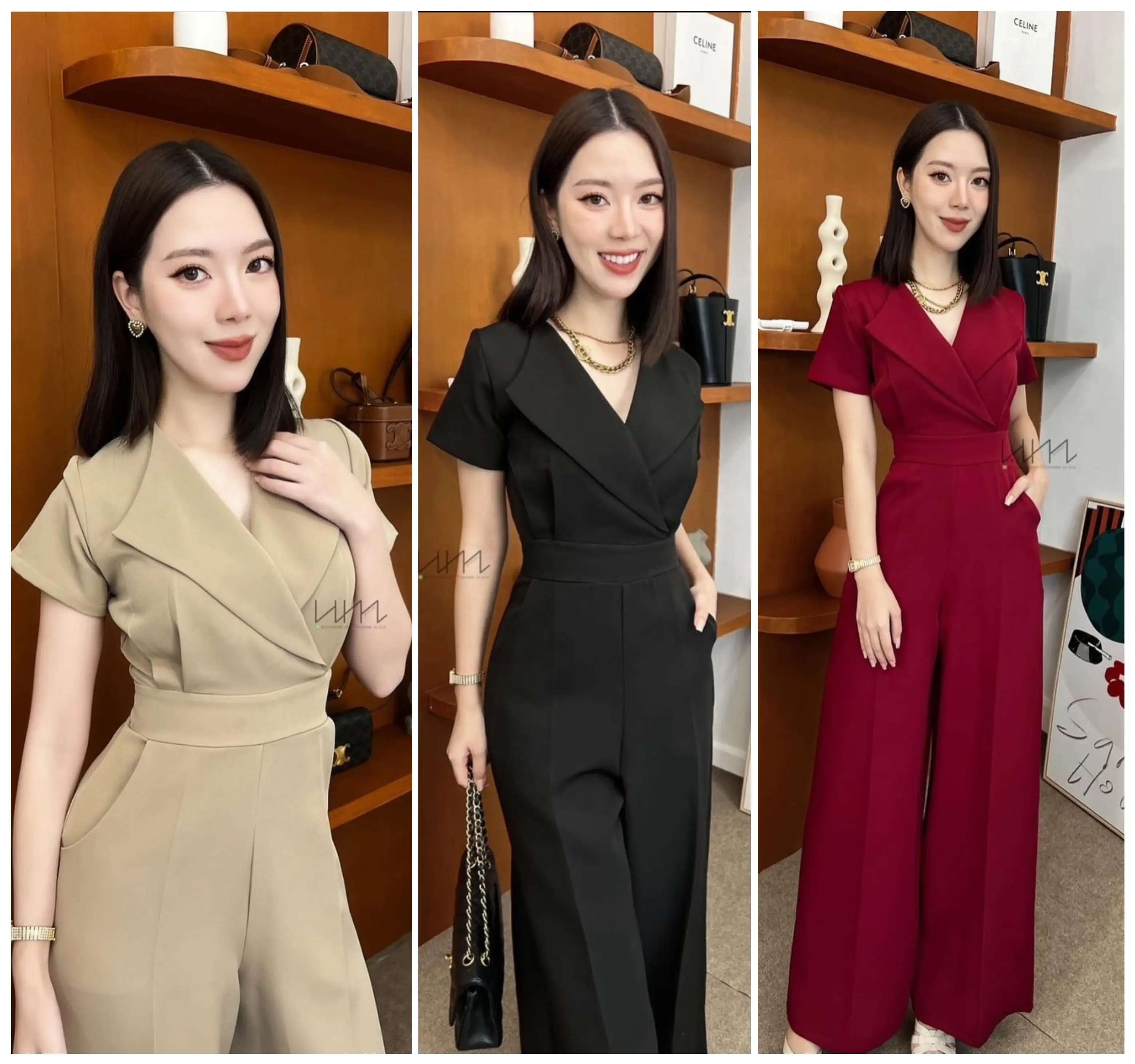LooWear Jumpsuit Wanita Premium Lengan Pendek V Neck Terbaru 2024