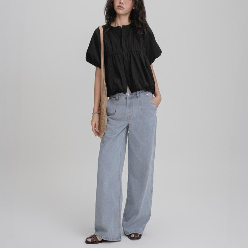 Áo kiểu nữ tay phồng dáng lửng Blé Top - Dob