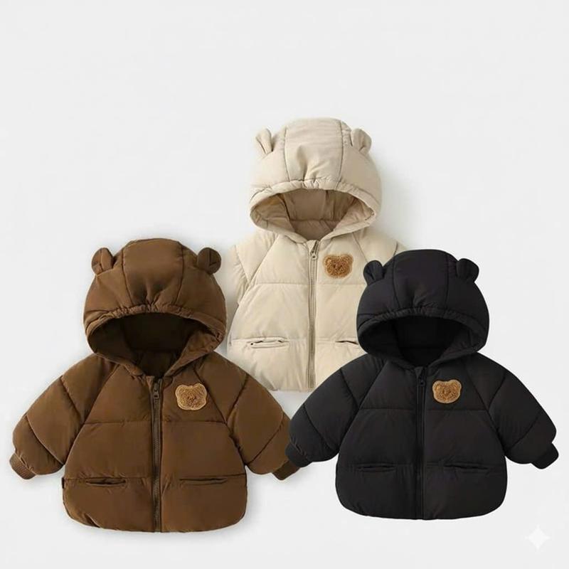  Áo phao cho bé từ 6-19kg  áo khoác phao thêu hình gâu siêu ấm cho bé trai và gái 