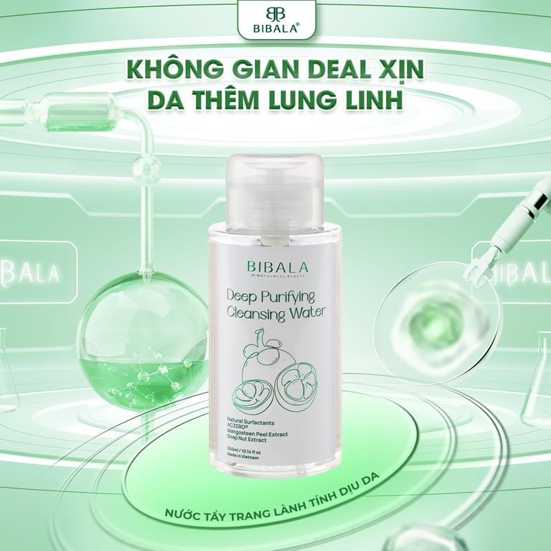 Nước tẩy trang lành tính dịu da DEEP PURIFYING CLEANSING WATER BIBALA 300ML BIBALA