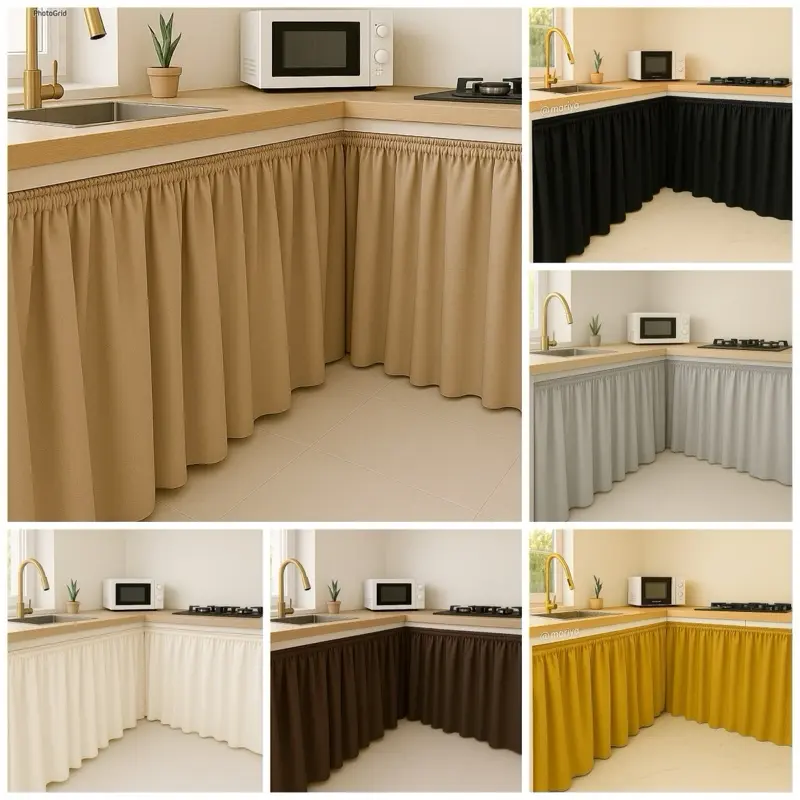 Mariyas Best Seller Kitchen/Sink Curtain | Plain Fabric Kurtina sa Lababo