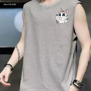 KAOS KUCING IMUT BISA COD BAYAR DI RUMAH SINGLET LENGAN BUNTUNG BAJU COWO CEWEK KEKINIAN TERBARU OBLONG BAHAN ADEM DIPAKAI GYM FITNES OLAHRAGA BASKET DISTRO | Kekinian