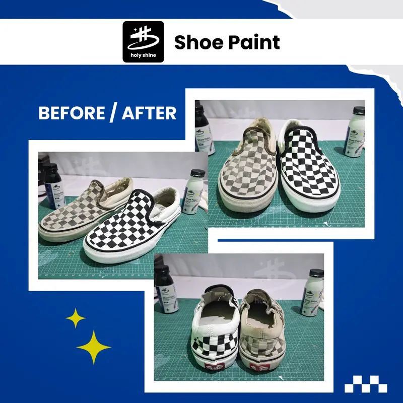Holy Shine Paket Repaint Cat Sepatu / Shoe Paint  Dan Finisher Glossy / Doff 100ml 7