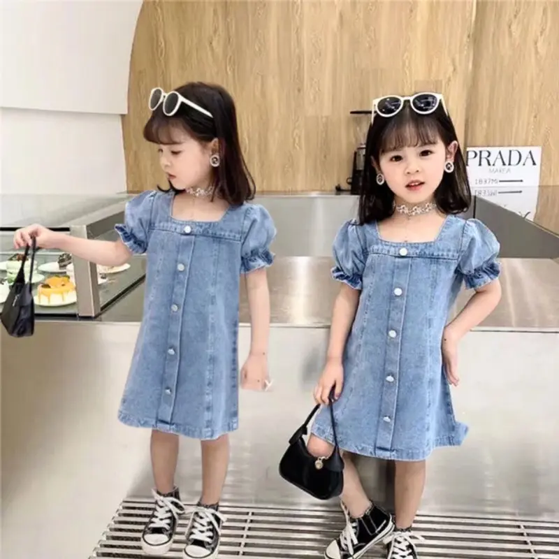 Dress anak perempuan usia 1-7 tahun Santai Polos Mini