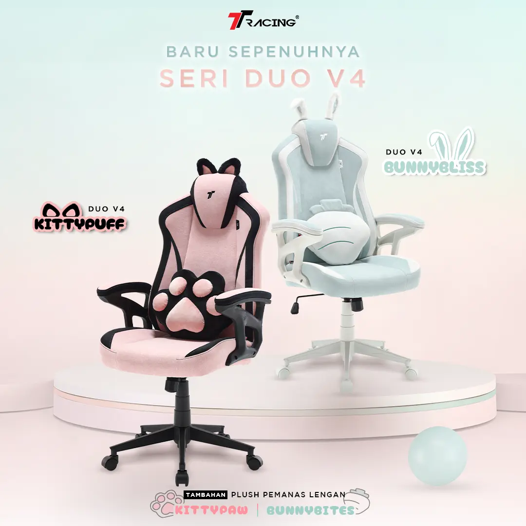 TTRacing Duo V4 KittyPuff dan BunnyBliss / Kursi Gaming / Kursi Kantor [Garansi 2 Tahun]