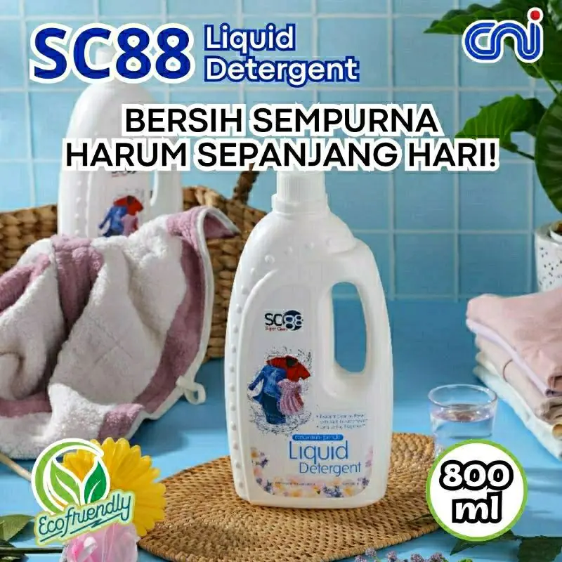 CNI Sc88 Detergent Sabun Cair dan Bubuk Pakaian Pemutih dan Penghilang Noda (1kg/800ml) Cuci Laundry Liquid Deterjen 1