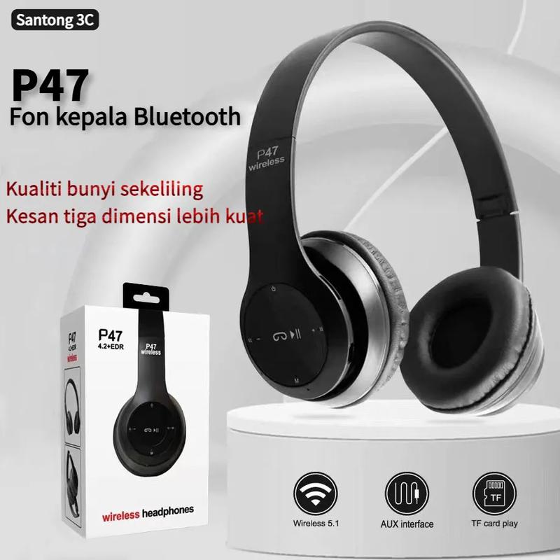 【Santong 3C】 headphone tahan lama Fon kepala bluetooth tanpa - TikTok