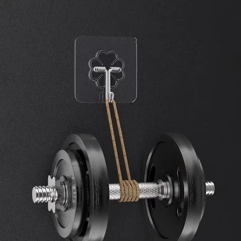 1 pcs móc minh bạch chất tự dính mạnh cửa treo tường móc hút nặng cốc rack tải…