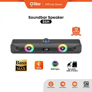 [EXCLUSIVE CREATOR] Olike S5H Soundbar Speaker Bass Max with Subwoofer | RGB Lights | Bluetooth 6.0 | 1200mAh Battery | 5 Jam Pemutaran | TWS Mode Surround Sound | Port USB Type C | Garansi 1 Tahun