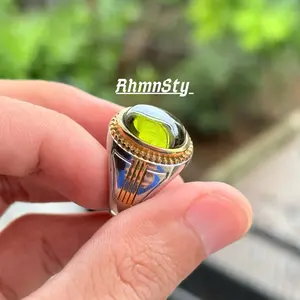 Cincin Batu Peridot Super Mewah Elegan