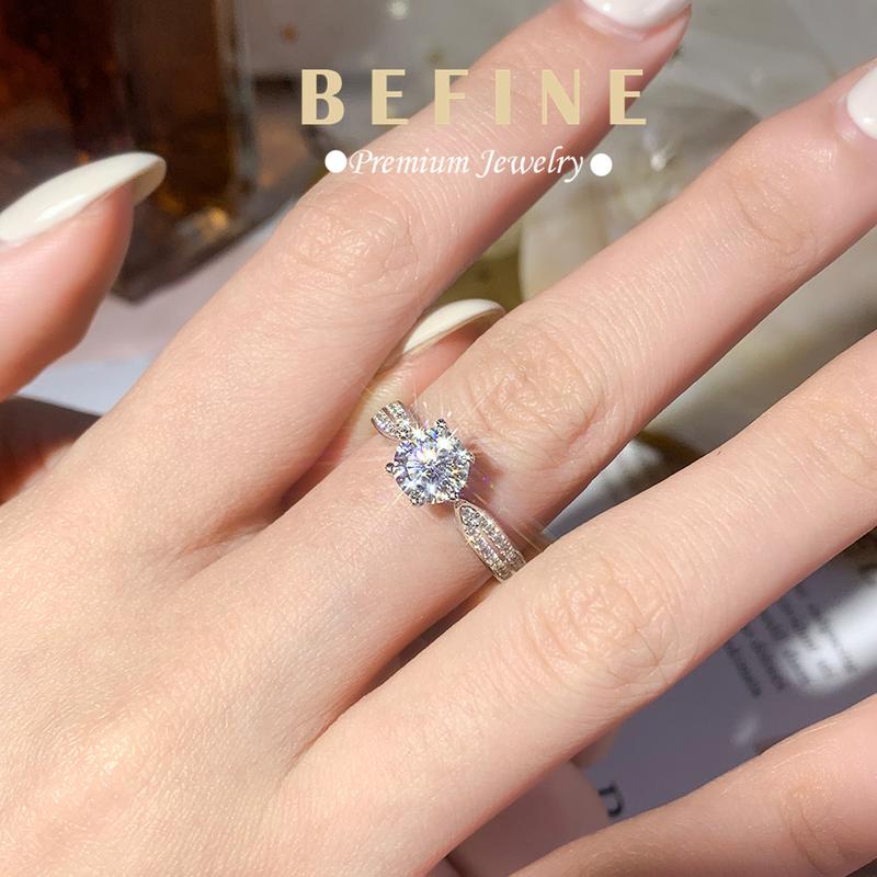 Ladies Fashion Ring Double Row Wedding Ring Opening Adjustable Size 4