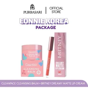 Purbasari EONNI KOREA Paket Kecantikan Cleanface Cleansing Balm & Britney Dreamy Matte Lip Cream