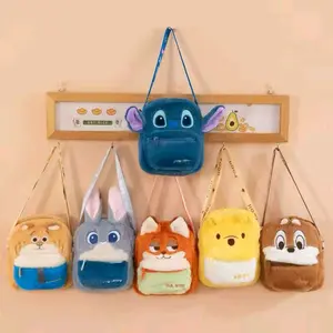 Tas Selempang Zootopia Mini Bulu Boneka Tas Bahu Wanita Cewek Bulu Selempang Karakter Lucu
