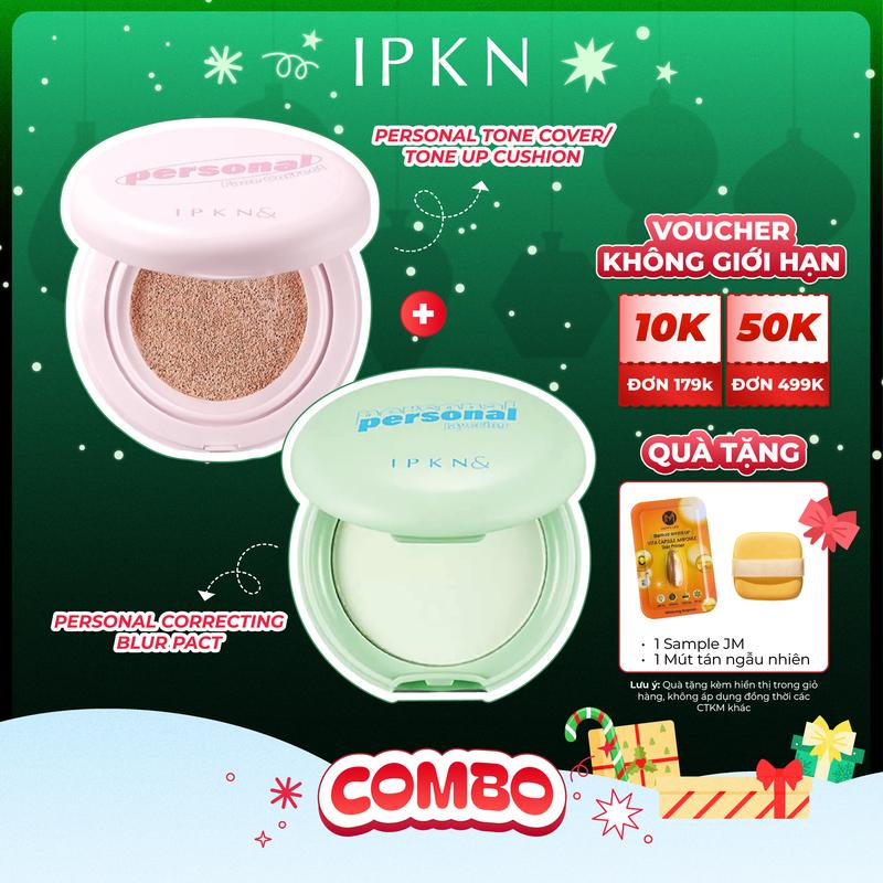 Combo Cushion Kiềm Dầu Nâng Tone và Phấn Phủ Nén 5.5g