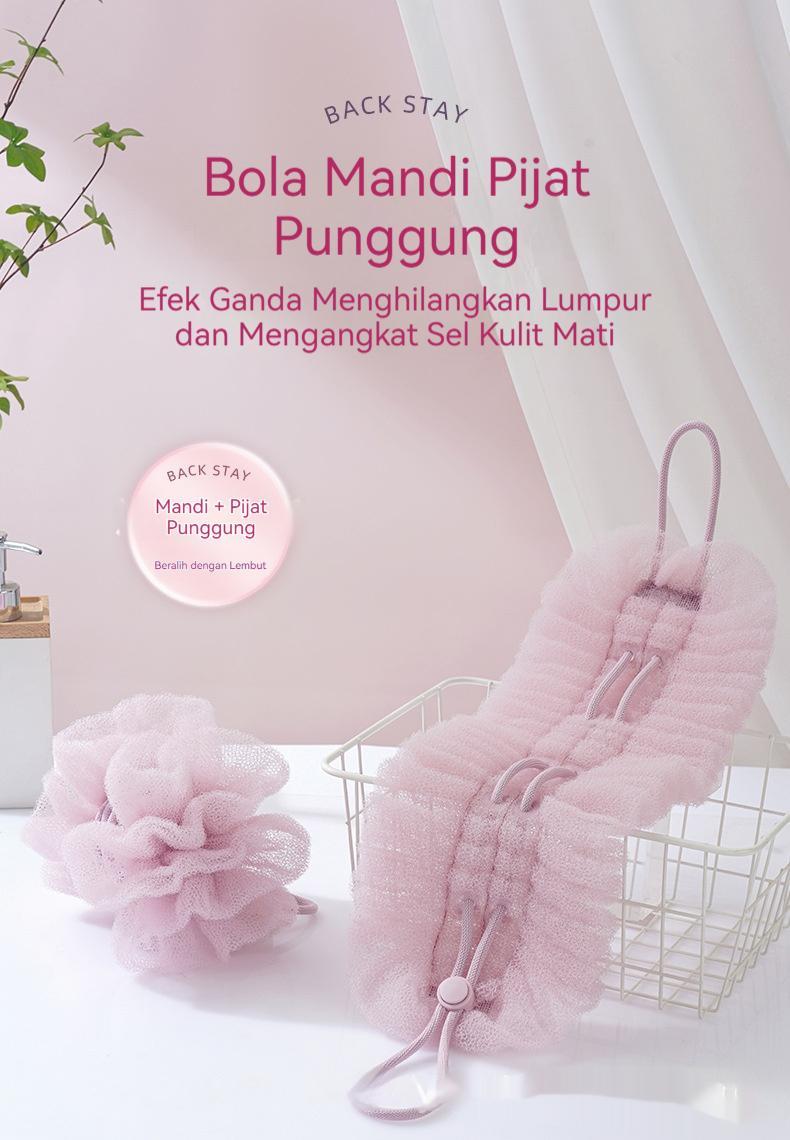 Bola mandi elastis, handuk mandi dua-dalam-satu yang dapat meregangkan punggung, handuk mandi bernilai tinggi untuk menghilangkan lumpur tanpa rasa sakit