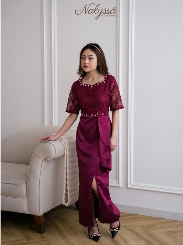 SAFFIYA - Sophia Dress (PREMIUM) / M,L,XL / Dress Pesta Wanita / Dress Natal / dress brukat terbaru / dress mewah 6