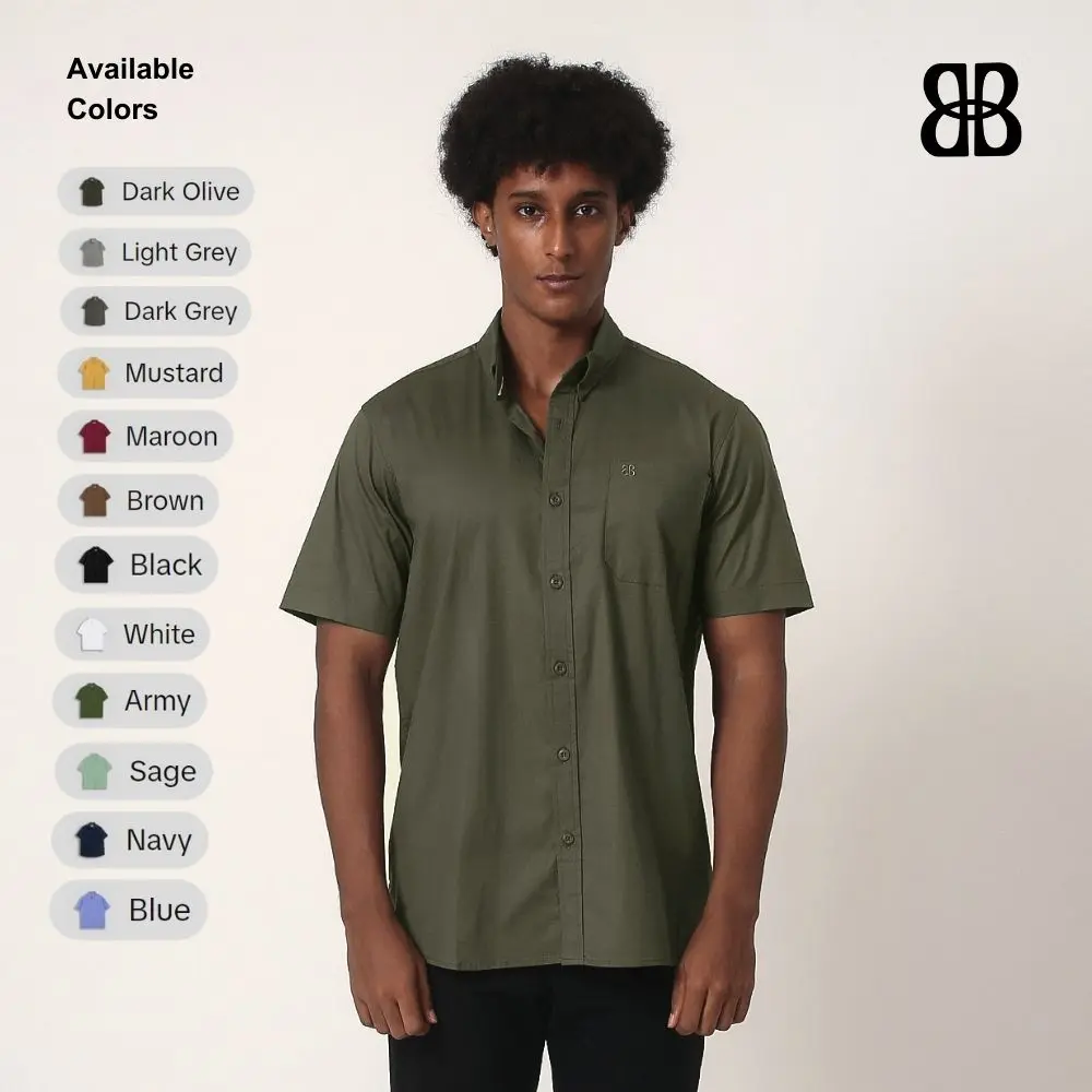 BOURGEOIS Formal Shirt Cotton Stretch Short Sleeve