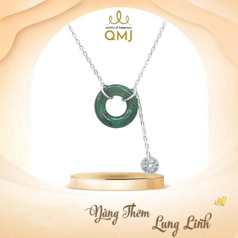 QMJ STORE - Q314 Dây chuyền BĂNG NGỌC LAM KIM TIỀN ĐỒNG ĐIẾU HIPPIE đá Lam ngọc mix charm kim tiền tài lộc may mắn bạc 925 cao cấp