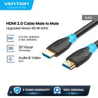 Gambar Vention Kabel HDMI 2.0 Cable Male to Male Upgraded Version 3D 4K 60Hz 30Hz 18Gbps 1M 2M 3M 5M - AAG - BLACK, 0.5M dari Vention By Andalan Kota Administrasi Jakarta Utara 1 Tokopedia