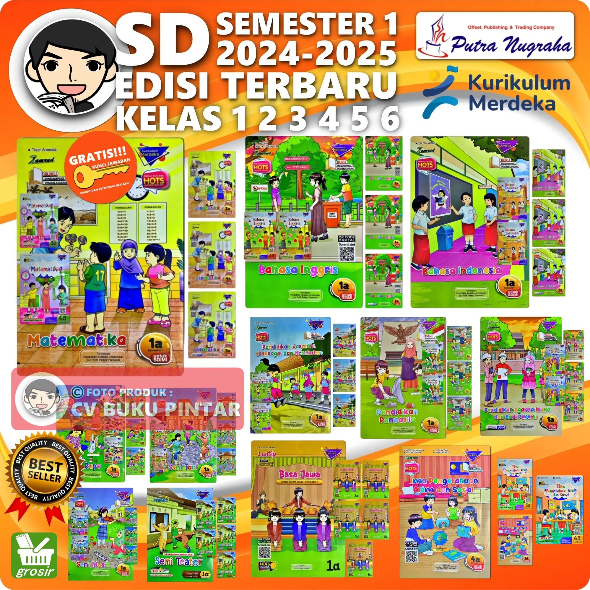 LKS SD KELAS 1 2 3 4 5 6 SEMESTER 1 KURIKULUM MERDEKA | Zamrud PUTRA NUGRAHA | MATEMATIKA, BAHASA INGGRIS, BAHASA INDONESIA, PAI AGAMA, PP PKN PPKN, IPAS IPA IPS, PENJAS PJOK, SENI MUSIK, SENI RUPA, SENI TEATER, SENI TARI