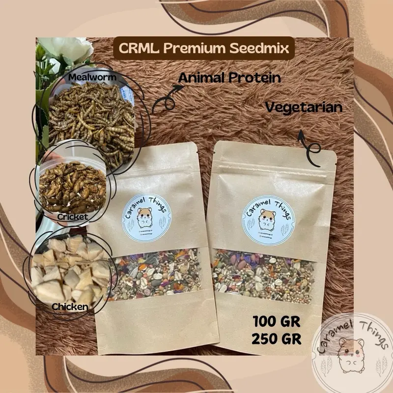 CRML Premium Seedmix | Makanan Premium Hamster | Vegetarian & Animal Protein | Syrian | Dwarf 0