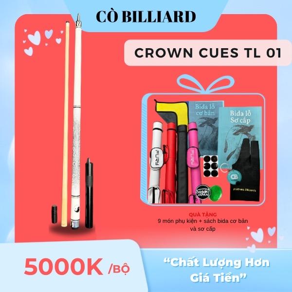  Cơ bida lỗ Crown Cues TL 1   đầu kamui + nối     tặng kèm 9 món pk và sách bida cơ bản và sơ cấp     độc quyền tại CÒ BILLIARD   Nam 