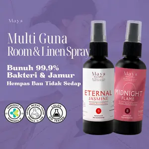 Mays Biocare Room & Linen Spray Premium 60ml - Pengharum Kain Anti Bakteri dan Jamur Wangi Tahan Lama 12 Jam