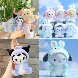 Gantungan Kunci Dino Kelinci Hodie Kuromi Cinnamon Melody Pocha Boneka Plush Toys Cute Empuk Halus