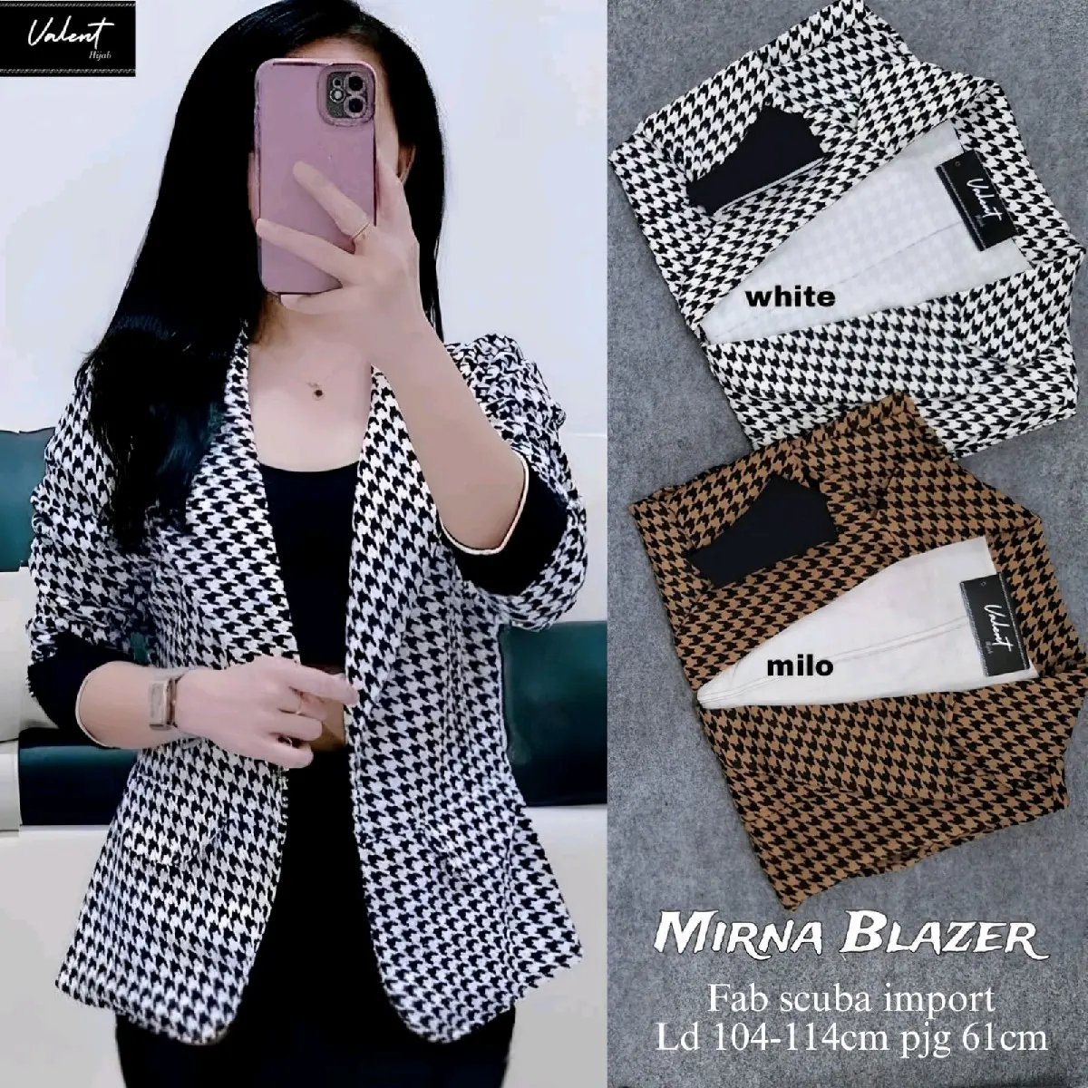 mirna blazer bahan scuba premium ld 104-114 pb 61