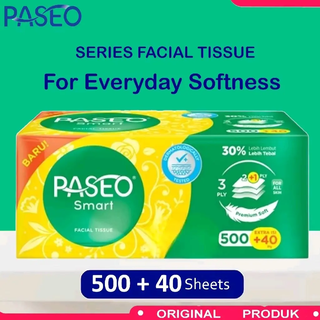 Tissue Paseo Smart 500+40 Sheet 3Ply Tisu Muka Wajah Tissu Paseo Facial