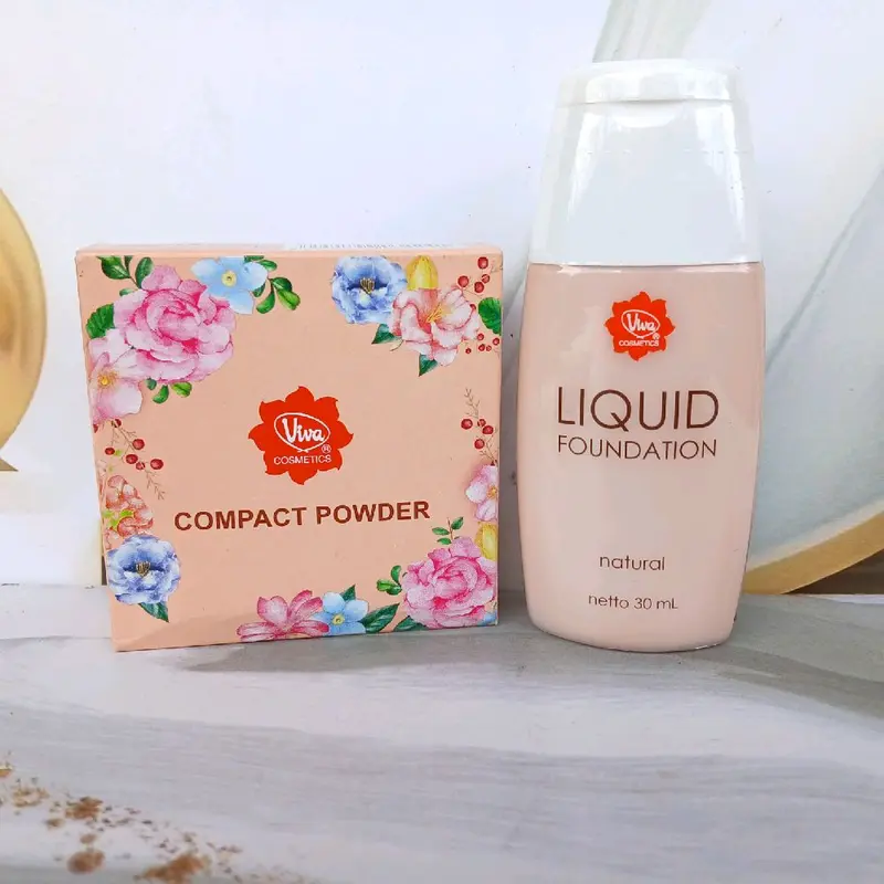 PAKET VIVA LIQUID FOUNDATION+COMPACT POWDER Set Kosmetik Wajah 4