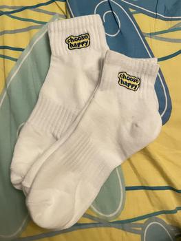 Product Review of Letter Cotton Embroidered Mid Cap Cotton Socks for Sweat-absorbing and Breathable Trendy Sports Medium Size Women's Socks Womenswear Lingerie Comfort Lady Bridal from Y**n 凡** 🙆**️ 0