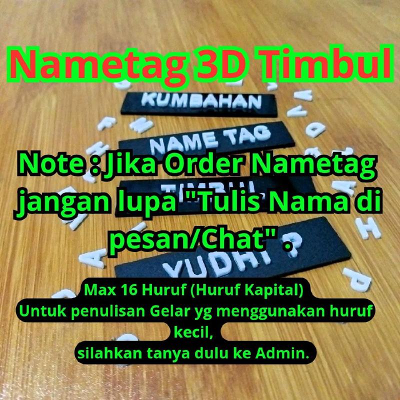 Name Tag 3D Nama Dada Timbul Magnet (Max 11 Huruf) 0