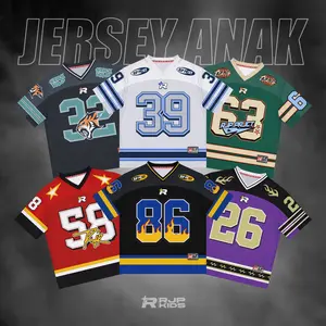 HOCKEY.ID | Kaos anak Number and karakter Series Bahan Dryfit Brazil jersey full printing sublimasi Rugby Retro Casual Streetwear NFL Vintage Jersey anak laki laki dan perempuan Olahraga Outdoor Sport Baju