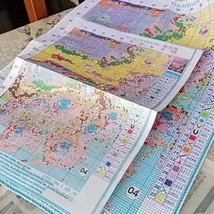 Cross stitch DIY Kerajinan tangan Punch Needle Setik Silang Starter Kit Pajangan Dekorasi Kamar Paket Sulam