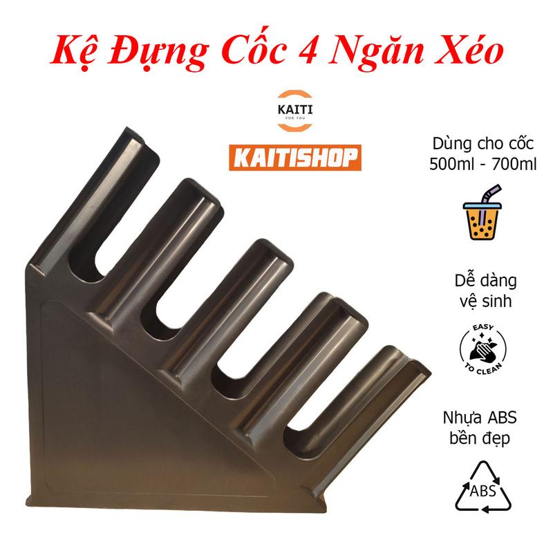  Kệ Đựng Cốc Trà Sữa Kệ Đựng Ly Nhựa 4 Ngăn Kệ Xéo 4 Ngăn Trà Sữa 