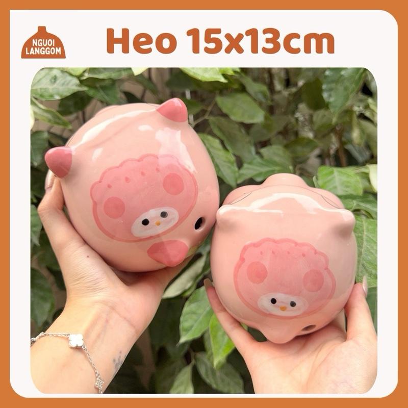  Lợn đất heo đất ống heo tiết kiệm tiền cute đáng yêu - Heo size vừa- Bát Tràng 