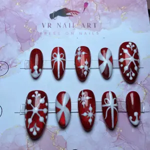 Christmas nails / kuku palsu natal / cat eye mix / fake nails hand made / press on nails premium / kuku palsu nail art / kuku palsu custom