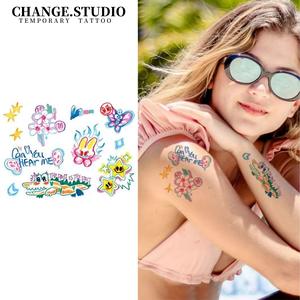 Hình xăm màu, thiết kế Graffiti Hình xăm tạm thời Kéo dài trong 7 ngày. Chống thấm nước và chống cọ xát Hình xăm dán 15 miếng temporary  tattoo