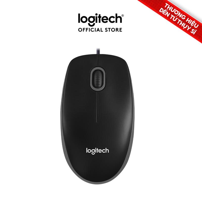 Chuột có dây Logitech B100 - Dây dài 1m8, thiết kế ôm tay, thuận cả 2 tay logitech b100